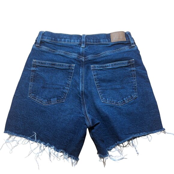 American Eagle Womens Strigid Denim High-Rise Relaxed Shorts Size 0 - Picture 3 of 7